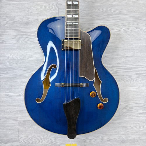 Vist Large View of Product Image Which is Used Eastman AR580CE Semi-Hollow Archtop Blue w/HSC