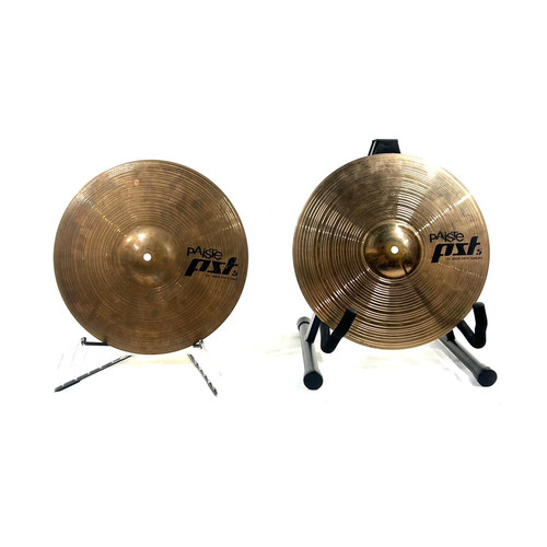 Used Paiste PST5 14 Inch Hi Hat Cymbals Vist Large View of Product Image Which is Used Paiste PST5 14 Inch Hi Hat Cymbals
