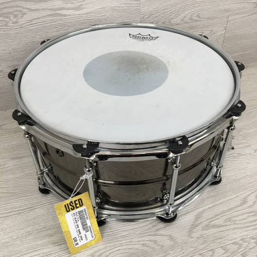Vist Large View of Product Image Which is Used Pork Pie BIG BLACK BOB SNARE DRUM Metal Snare Drum 14"