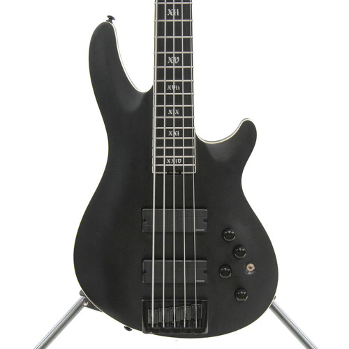 Vist Large View of Product Image Which is Used Schecter SLS ELITE 5 EVIL TWIN Modern Metal Bass Guitar Black 5-String