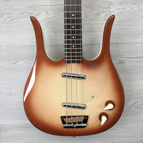 Vist Large View of Product Image Which is Used Danelectro LONGHORN BASS COPPER BURST Bass Guitar Red 4-String