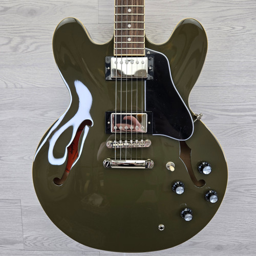 Vist Large View of Product Image Which is Used Epiphone ES-335 IG Semi-Hollow Electric Guitar Green 6-String