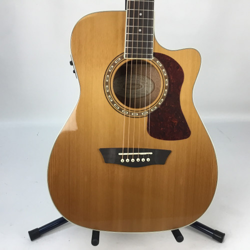Vist Large View of Product Image Which is Used Washburn HERITAGE HF11SCE Solid Top Acoustic Guitar Natural