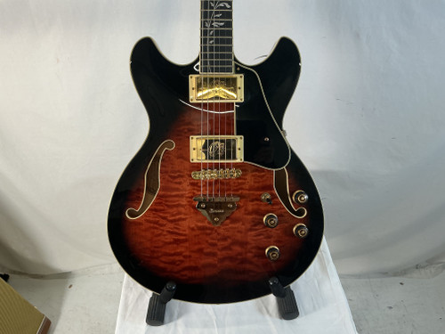 Vist Large View of Product Image Which is Used Ibanez AS93QMSP DARK BROWN BURST Semi-Hollow Electric Guitar Tobacco Sunburst 6-String