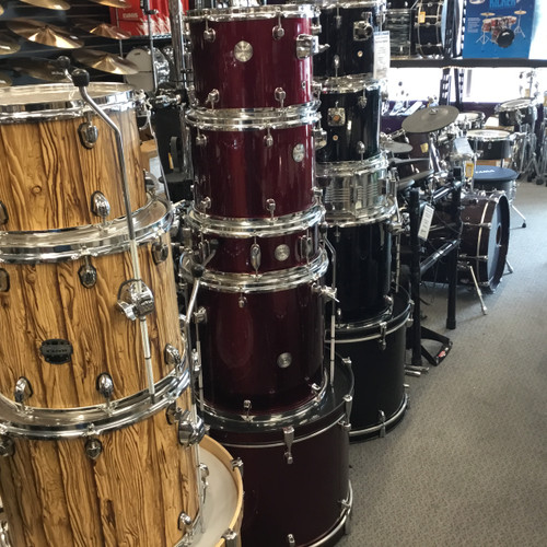 Vist Large View of Product Image Which is Used Mapex Voyager 5 Piece Drum Shells and Hardware Red