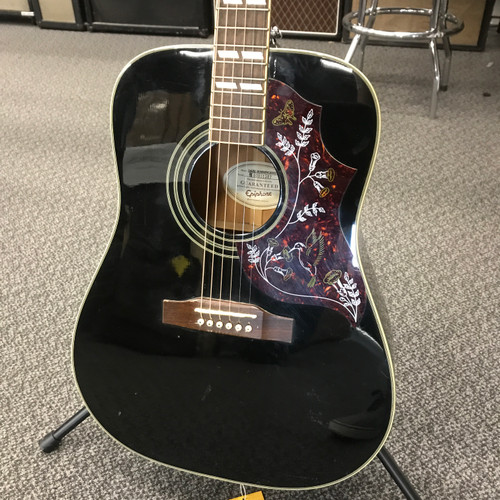Vist Large View of Product Image Which is Used Epiphone HUMMINGBIRD LTD ED Solid Top Acoustic Guitar Black