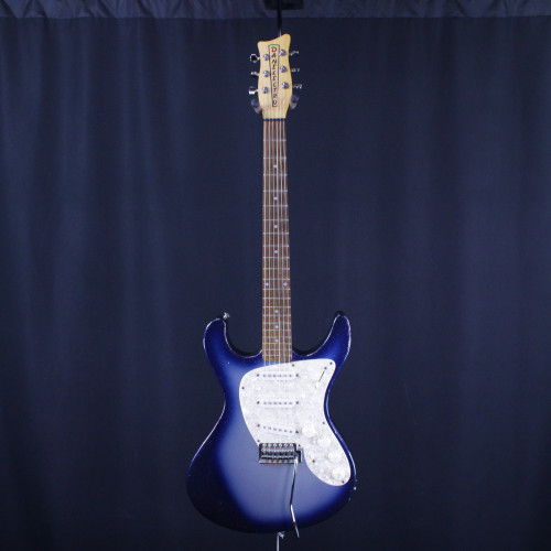 Vist Large View of Product Image Which is Used Danelectro DANOBLASTER Offset Double Cutaway Electric Guitar Blue 6-String