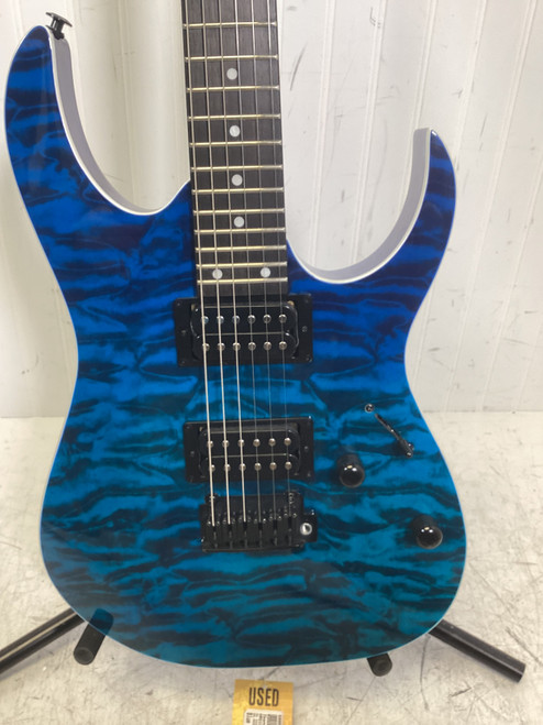 Vist Large View of Product Image Which is Used Ibanez GRG120QASP S Type Electric Guitar Blue 6-String