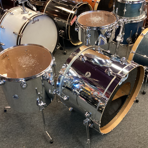 Vist Large View of Product Image Which is Used DW COLLECTORS SERIES CONCERT 3 PC Drum Shell Kit Silver Finish