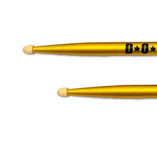 Vist Large View of Product Image Which is New Dopestickz Shockdrop Gold 5A Drumsticks