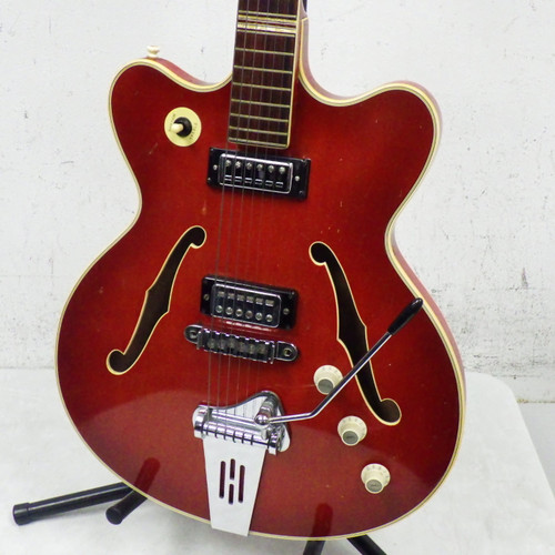 Vist Large View of Product Image Which is Used Hofner Verythin German Archtop Vintage Semi-Hollow Electric Guitar Red 6-String