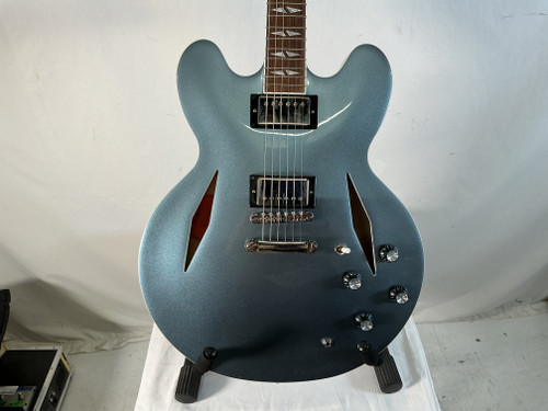 Vist Large View of Product Image Which is Used Epiphone DAVE GROHL SIG DG-335 BLUE Semi-Hollow Electric Guitar Blue 6-String