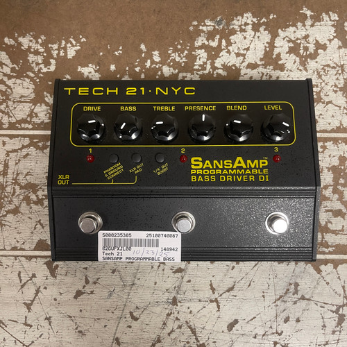 Vist Large View of Product Image Which is Used - Tech 21 SANSAMP PROGRAMMABLE BASS DRIVER DI Bass Pre-Amp Pedal