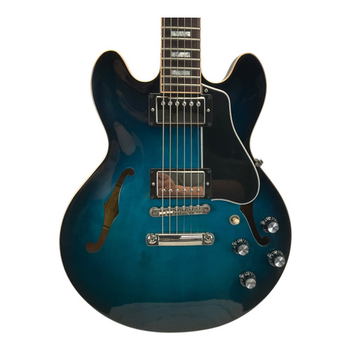 Vist Large View of Product Image Which is Used Gibson 2018 ES-339 Antique Blue Burst Semi-hollow Electric Guitar Blue 6-String