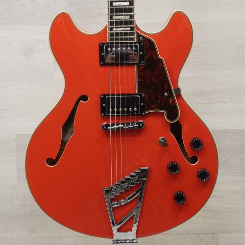 Vist Large View of Product Image Which is Used D'angelico Premier Dc Semi-hollow Electric Guitar Fiesta Red Stairstep