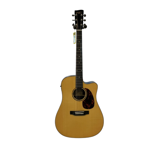 Vist Large View of Product Image Which is Used Recording King RD-G6-CFE5 Solid Top Acoustic Guitar Natural