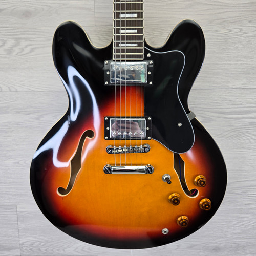 Vist Large View of Product Image Which is Used BEST CHOICE 335 COPY Semi-Hollow Electric Guitar Sunburst 6-String