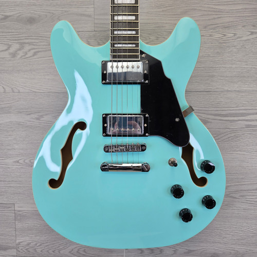 Vist Large View of Product Image Which is Used REDID RD-100 335DB GREEN Semi-Hollow Electric Guitar Green 6-String