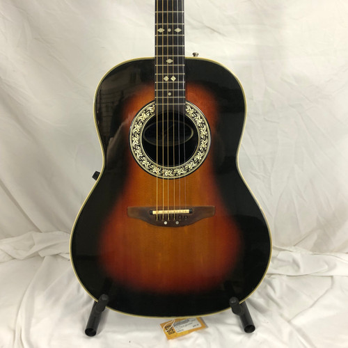 Vist Large View of Product Image Which is Used Ovation 1712 CUSTOM BALLADEER Vintage Solid Top Acoustic Guitar Sunburst 6-String