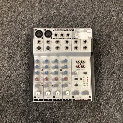 Used Behringer MX602A Compact Mixer 40111-S000190448 Vist Large View of Product Image Which is Used Behringer MX602A Compact Mixer