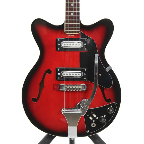 Vist Large View of Product Image Which is Used Teisco DEL REY EP-2L Vintage Semi-Hollow Electric Guitar Sunburst 6-String