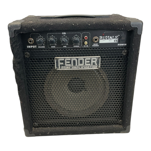 Used Fender Rumble 15 V1 Combo 1x8 Solid State Amplifier 1x8 41117-S000053061 Vist Large View of Product Image Which is Used Fender Rumble 15 V1 Combo 1x8 Solid State Amplifier 1x8