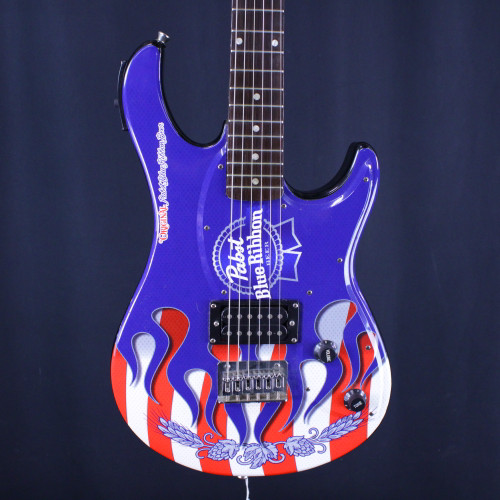 Vist Large View of Product Image Which is Used Peavey ROCKMASTER PABST BEER S Type Electric Guitar Custom Graphics 6-String