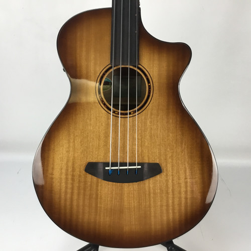 Vist Large View of Product Image Which is Used Breedlove EXOTIC S FRETLESS BASS Acoustic Bass Guitar Honey Burst 4-String