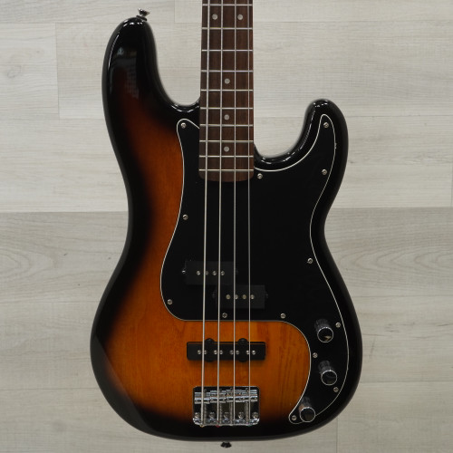 Vist Large View of Product Image Which is Used Squier Affinity P Bass Guitar Sunburst