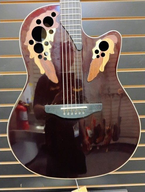Vist Large View of Product Image Which is Used Ovation ADAMAS 1597 Vintage Solid Top Acoustic Guitar Red