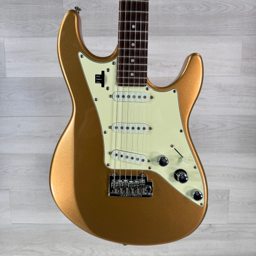 Vist Large View of Product Image Which is Used Line 6 JTV-69 SSS Electric Guitar - Shoreline Gold - Gig Bag Included