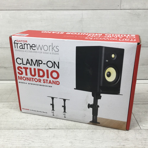 Vist Large View of Product Image Which is Used Gator Clamp-On Monitor Speaker Stands