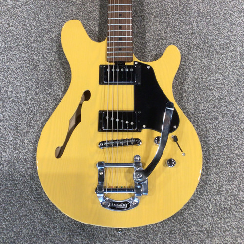 Used STERLING BY ERNIE BALL VALENTINE CHAMBERED BIGSBY Electric Guitar 41106-S000097187 Vist Large View of Product Image Which is Used STERLING BY ERNIE BALL VALENTINE CHAMBERED BIGSBY Electric Guitar
