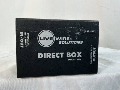 Used Live Wire Solutions SPDI DIRECT BOX Pro Sound Product 40012-S000308153 Vist Large View of Product Image Which is Used Live Wire Solutions SPDI DIRECT BOX Pro Sound Product