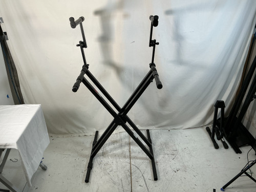 Used DBL BRACE 2 TIER X STAND Tiered Keyboard Stand 40012-S000308168 Vist Large View of Product Image Which is Used DBL BRACE 2 TIER X STAND Tiered Keyboard Stand