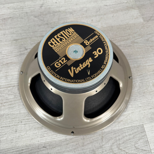 Used Celestion G12 Vintage 30 - 12-inch Guitar Speaker - 8-ohm - Made in England 40112-S000180557 Vist Large View of Product Image Which is Used Celestion G12 Vintage 30 - 12-inch Guitar Speaker - 8-ohm - Made in England