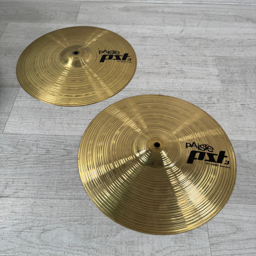 Used Paiste PST 3 Hi-hats - 14-inch 40112-S000180580 Vist Large View of Product Image Which is Used Paiste PST 3 Hi-hats - 14-inch