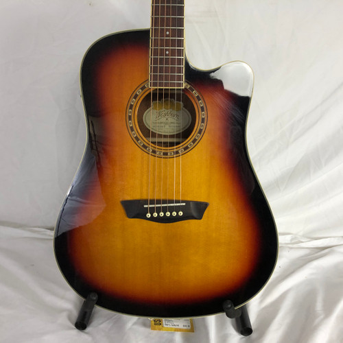 Vist Large View of Product Image Which is Used Washburn WD7SCEATB Laminate Top Acoustic Guitar Cherry Sunburst