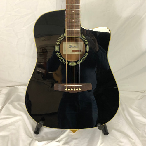 Vist Large View of Product Image Which is Used Ibanez PF15ECE-BK Laminate Top Acoustic Guitar Black