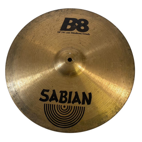 Used Sabian B8 16" MEDIUM Crash Cymbal 40090-S000081851 Vist Large View of Product Image Which is Used Sabian B8 16" MEDIUM Crash Cymbal