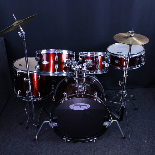 Vist Large View of Product Image Which is Used Sound Percussion 5PC KIDS KIT W/MOST Drum Shells and Hardware Red