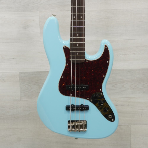 Vist Large View of Product Image Which is Used Squier Classic Vibe 60s Jazz Bass Guitar Blue