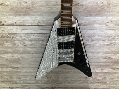 Vist Large View of Product Image Which is Used RHINESTONE V Electric Guitar
