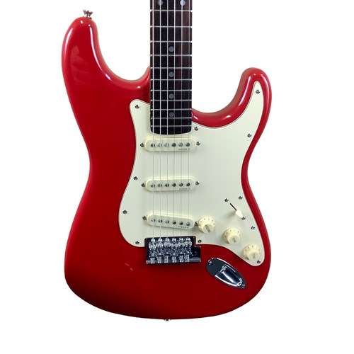 Vist Large View of Product Image Which is Used Squier AFFINITY STRAT Electric Guitar Red 6-String