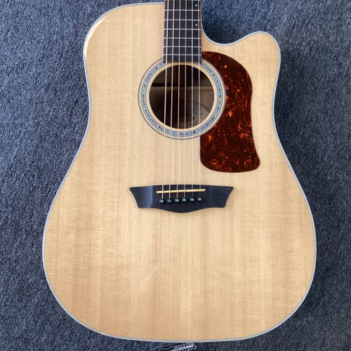 Used Washburn HD100SWCEK Solid Top Acoustic Guitar Natural 40111-S000190983 Vist Large View of Product Image Which is Used Washburn HD100SWCEK Solid Top Acoustic Guitar Natural