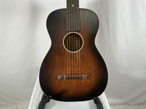 Vist Large View of Product Image Which is Used 1930S BRONSON SLIDE GUITAR Vintage Solid Top Acoustic Guitar Tobacco Sunburst