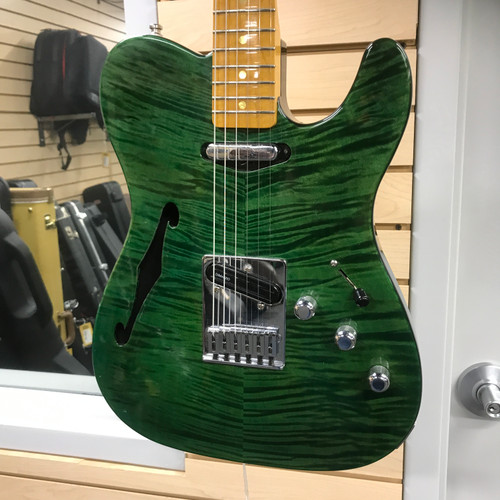 Vist Large View of Product Image Which is Used WARMOTH SH TELE Semi-Hollow Electric Guitar Green 6-String
