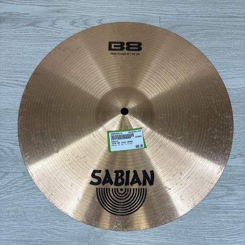 Vist Large View of Product Image Which is Used Sabian B8 Thin Crash Cymbal 15"