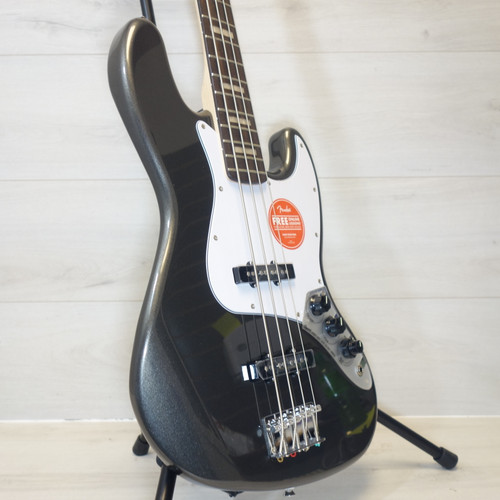 Vist Large View of Product Image Which is Limited Edition Squier Affinity Series Active Jazz Bass – Charcoal Frost Metallic (B-Stock)