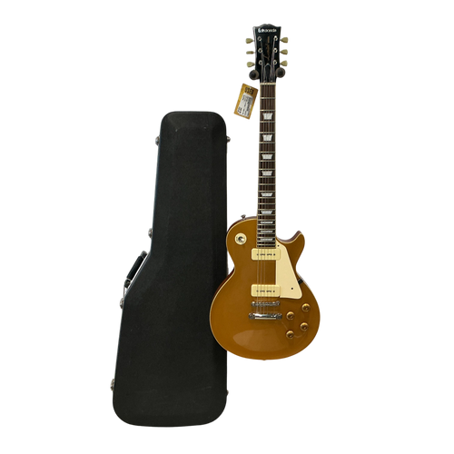 Vist Large View of Product Image Which is Used Edwards LES PAUL W/P90S / HARD CASE Vintage LP Type Electric Guitar Goldtop 6-String